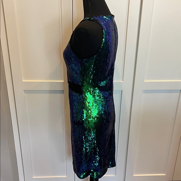 Nicole Miller Nicole Miller Iridescent Green Green Mini Party Dress Size 6 - Picture 6 of 9